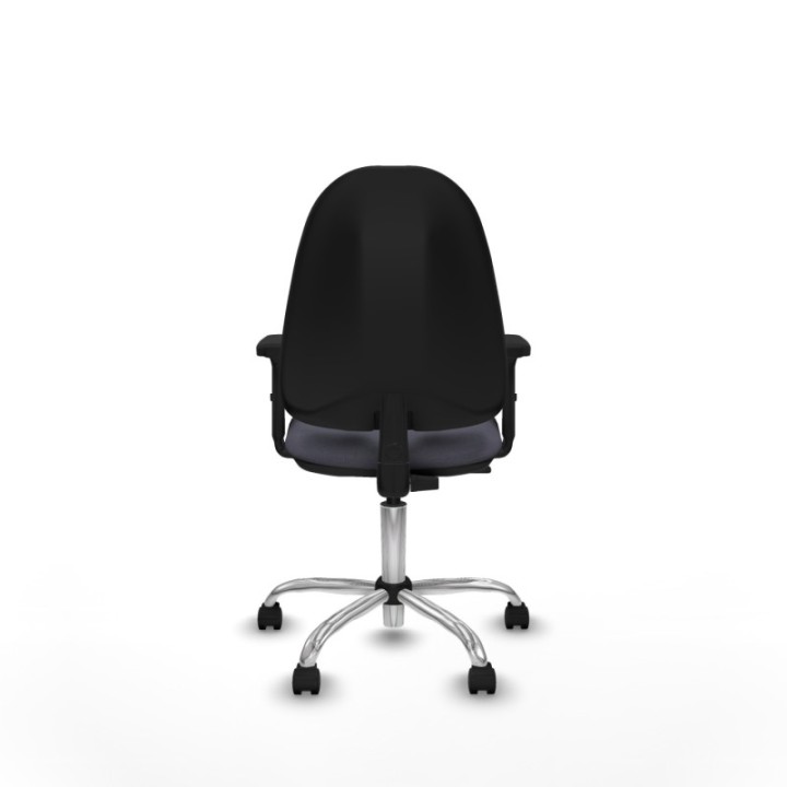 Algarra CP bali gris oscuro brazos 2D base cromada ruedas nailon 50mm