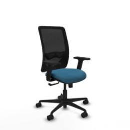 Zulema sincro malla negra bali verde petroleo brazos 2D base nailon  ruedas 65mm nailon