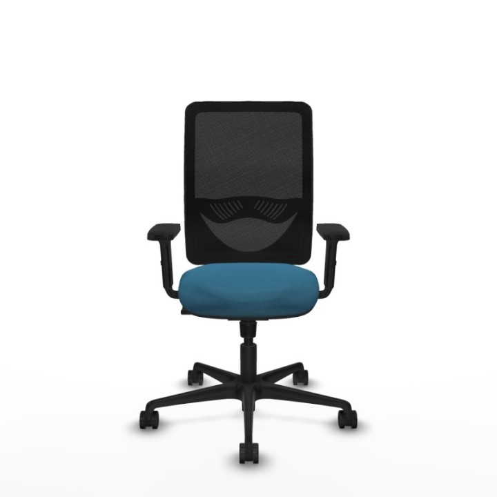 Zulema sincro malla negra bali verde petroleo brazos 2D base nailon  ruedas 65mm nailon