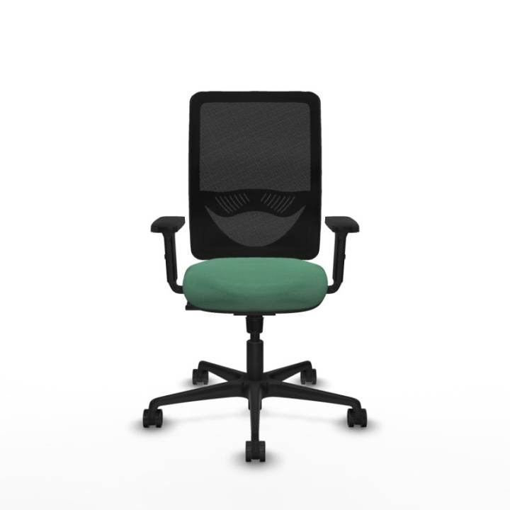 Zulema sincro malla negra bali verde esmeralda brazos 2D base nailon  ruedas 65mm nailon