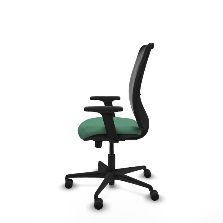 Zulema sincro malla negra bali verde esmeralda brazos 2D base nailon  ruedas 65mm nailon