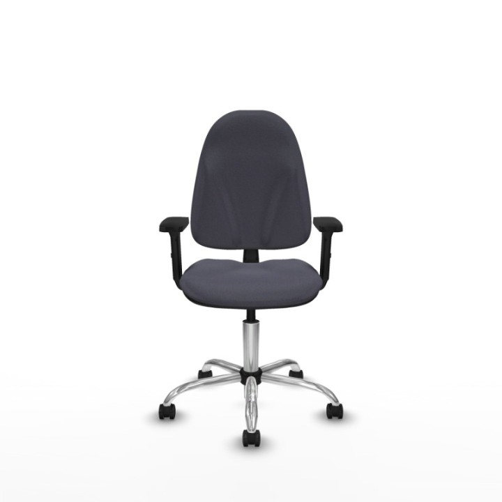 Algarra CP bali gris oscuro brazos 2D base cromada ruedas engomadas 50mm