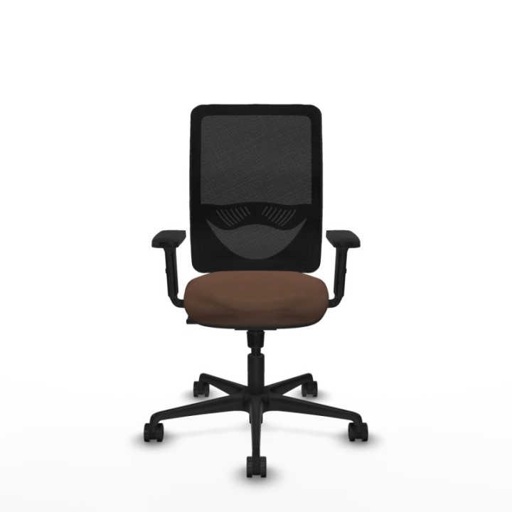 Zulema sincro malla negra bali marrón oscuro brazos 2D base nailon  ruedas 65mm nailon