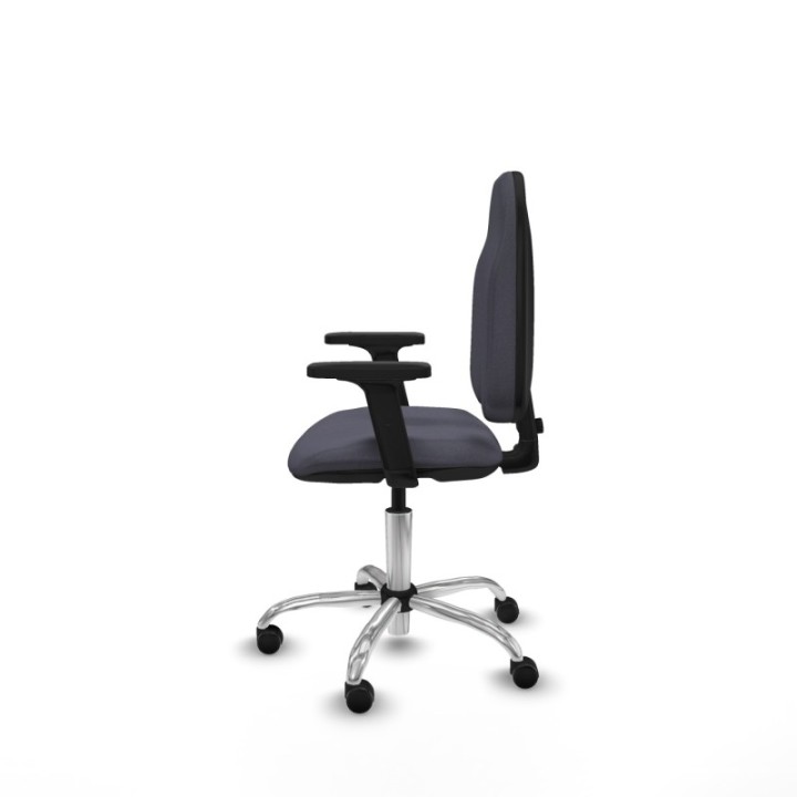 Algarra CP bali gris oscuro brazos 2D base cromada ruedas engomadas 50mm