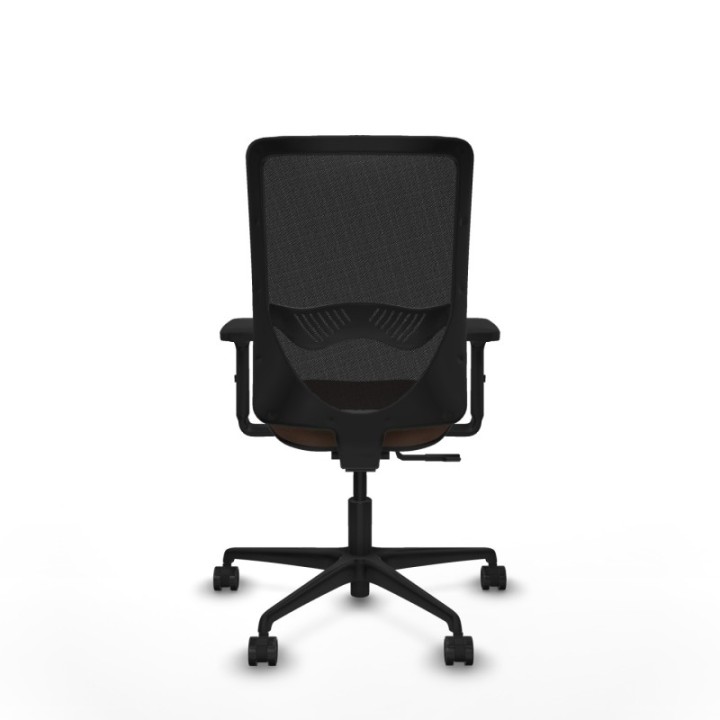 Zulema sincro malla negra bali marrón oscuro brazos 2D base nailon  ruedas 65mm nailon