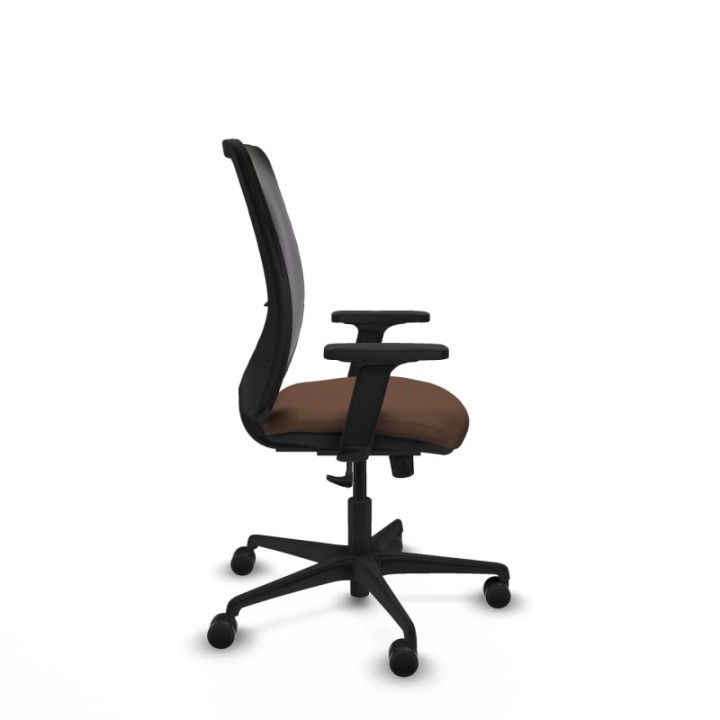 Zulema sincro malla negra bali marrón oscuro brazos 2D base nailon  ruedas 65mm nailon