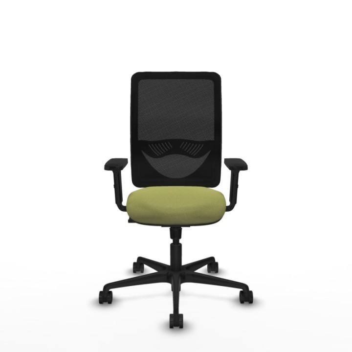 Zulema sincro malla negra bali verde oliva brazos 2D base nailon  ruedas 65mm nailon