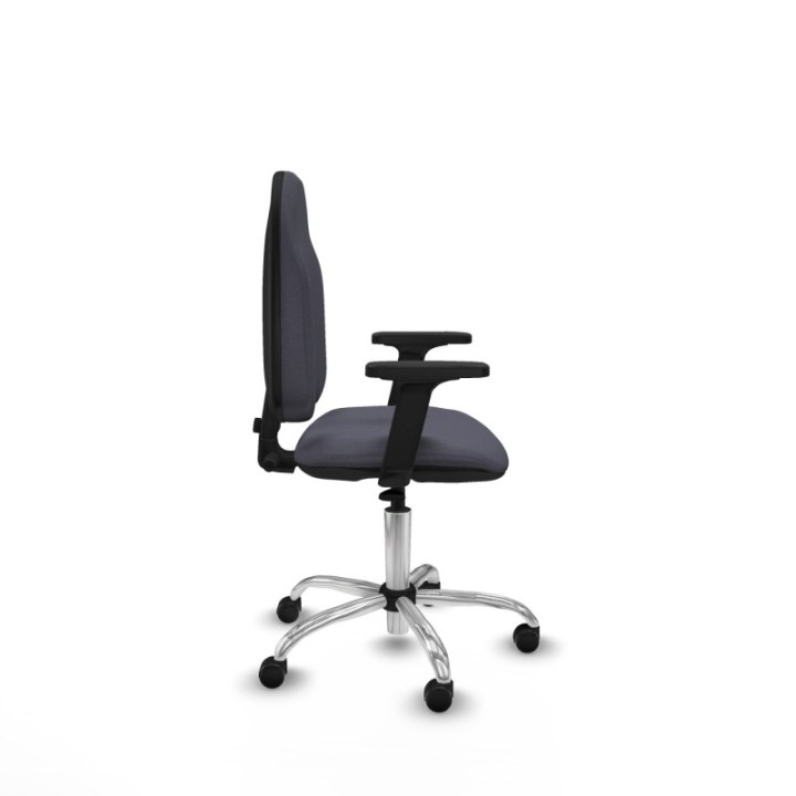 Algarra CP bali gris oscuro brazos 2D base cromada ruedas engomadas 50mm