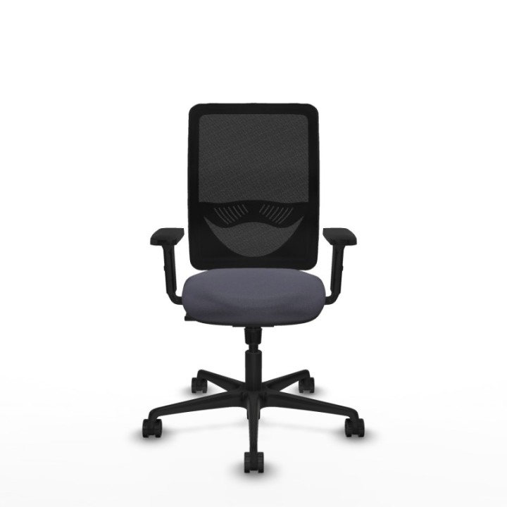 Zulema sincro malla negra bali gris oscuro brazos 2D base nailon  ruedas 65mm nailon