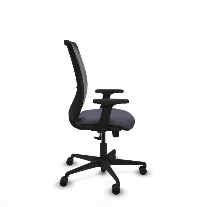 Zulema sincro malla negra bali gris oscuro brazos 2D base nailon  ruedas 65mm nailon