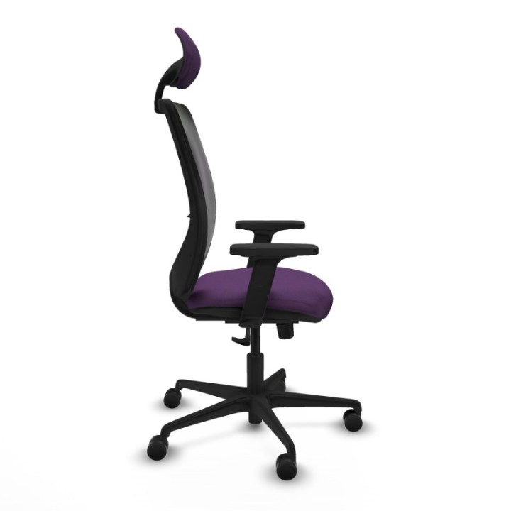 Zulema sincro malla negra bali morado brazos 2D base nailon cabecero fijo ruedas 65mm nailon