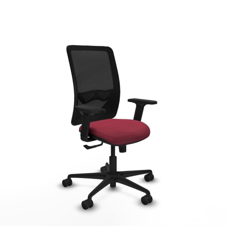 Zulema sincro malla negra bali granate brazos 2D base nailon  ruedas 65mm nailon