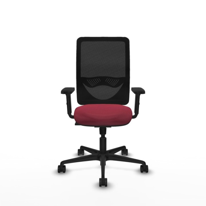 Zulema sincro malla negra bali granate brazos 2D base nailon  ruedas 65mm nailon