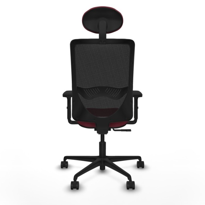 Zulema sincro malla negra bali granate brazos 2D base nailon cabecero fijo ruedas 65mm nailon