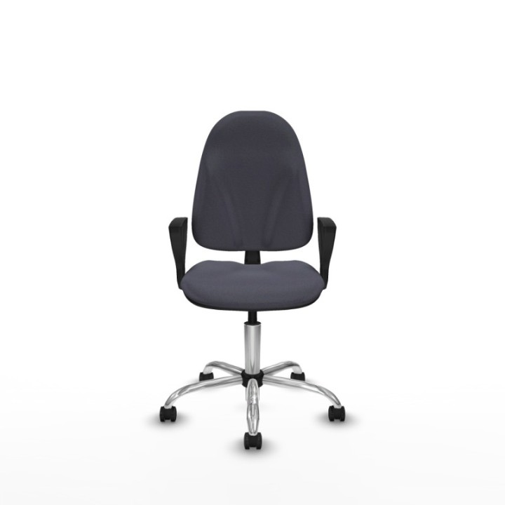 Algarra CP bali gris oscuro brazos fijos base cromada ruedas autofrenantes 50mm