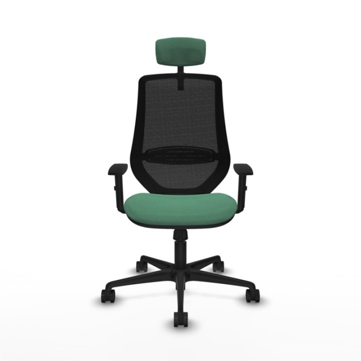 Mardos sincro bali verde esmeralda brazos 1D base nailon ruedas 65mm nailon cabecero 2D