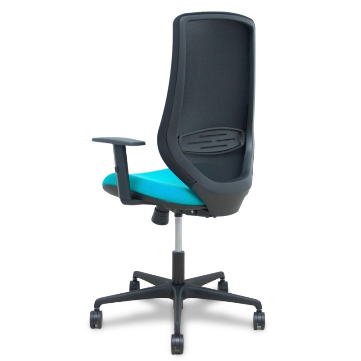 Silla Mardos sincro malla negra bali turquesa brazo regulable