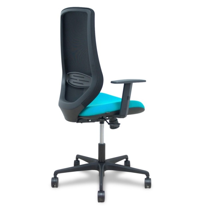 Silla Mardos sincro malla negra bali turquesa brazo regulable