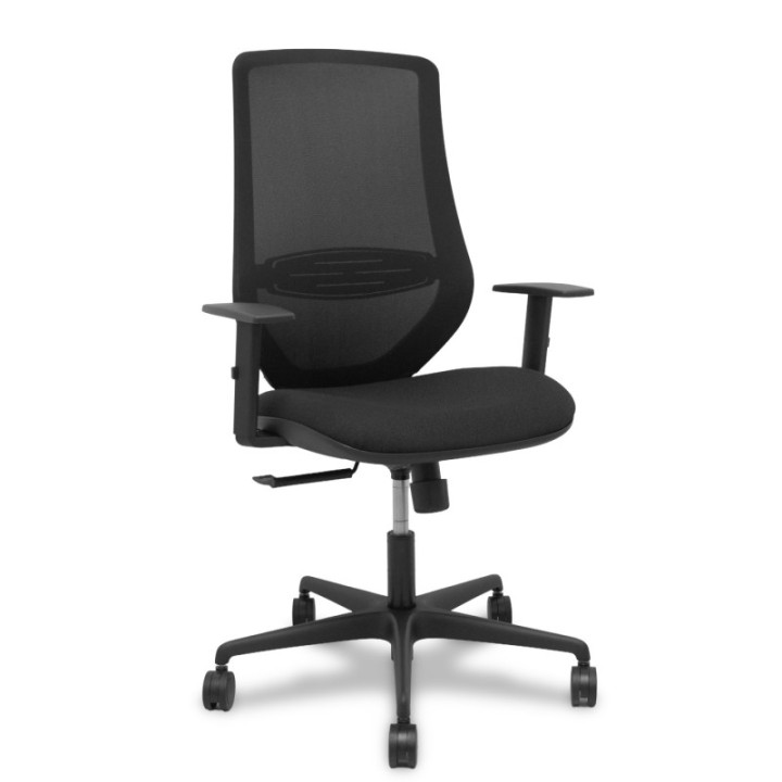 Silla Mardos sincro malla negra bali negro brazo regulable.