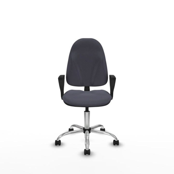 Algarra CP bali gris oscuro brazos fijos base cromada ruedas engomadas 50mm