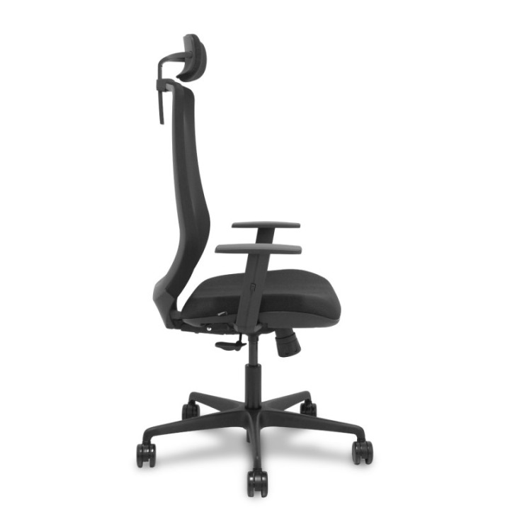 Silla Mardos sincro malla negra bali negro brazo regulable cabecero regulable