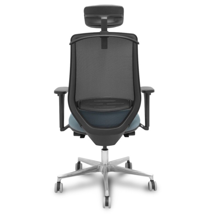 Silla Mardos traslack malla negra bali gris brazo 3D cabecero perchero base alum ruedas engomadas