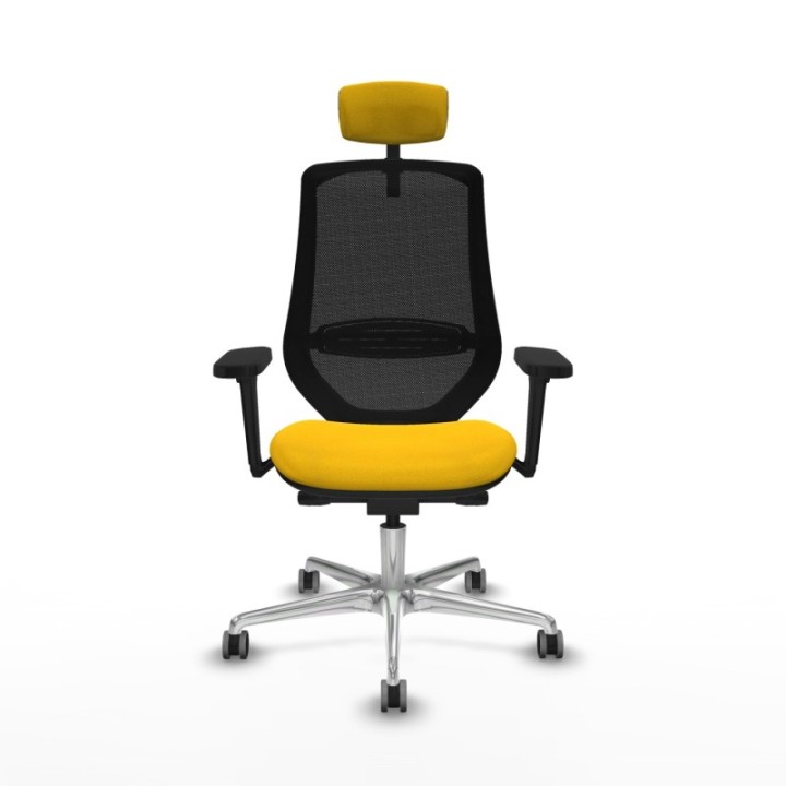 Mardos traslack bali amarillo brazos 3D base aluminio ruedas 65mm engomadas cabecero 2D perchero