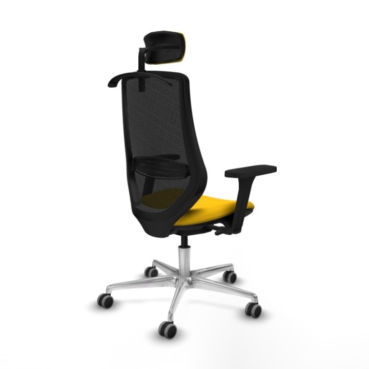 Mardos traslack bali amarillo brazos 3D base aluminio ruedas 65mm engomadas cabecero 2D perchero