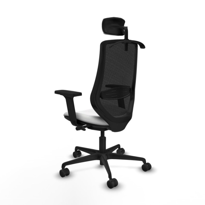 Mardos traslack bali blanco brazos 2D base nailon ruedas 65mm nailon cabecero 2D perchero