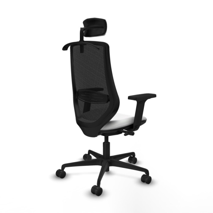 Mardos traslack bali blanco brazos 2D base nailon ruedas 65mm nailon cabecero 2D perchero