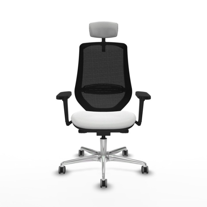 Mardos traslack bali blanco brazos 3D base aluminio ruedas 65mm engomadas cabecero 2D perchero