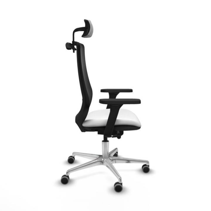 Mardos traslack bali blanco brazos 3D base aluminio ruedas 65mm engomadas cabecero 2D perchero