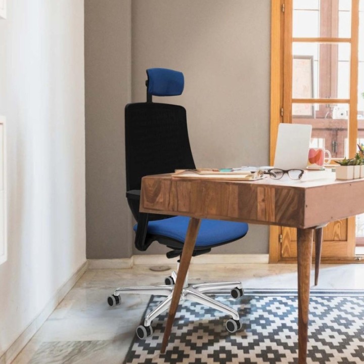 Mardos traslack bali blanco brazos 3D base aluminio ruedas 65mm engomadas cabecero 2D perchero