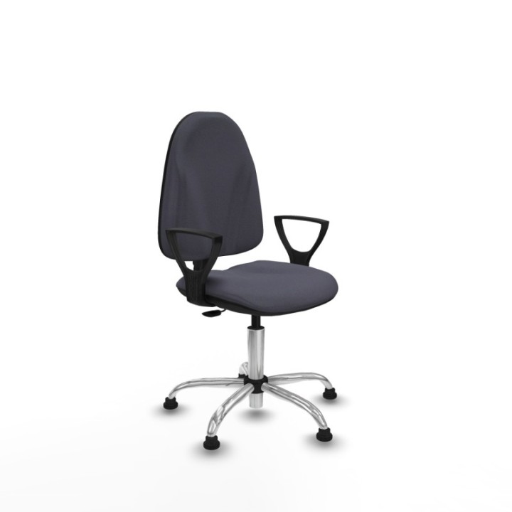 Algarra CP bali gris oscuro brazos fijos base cromada topes