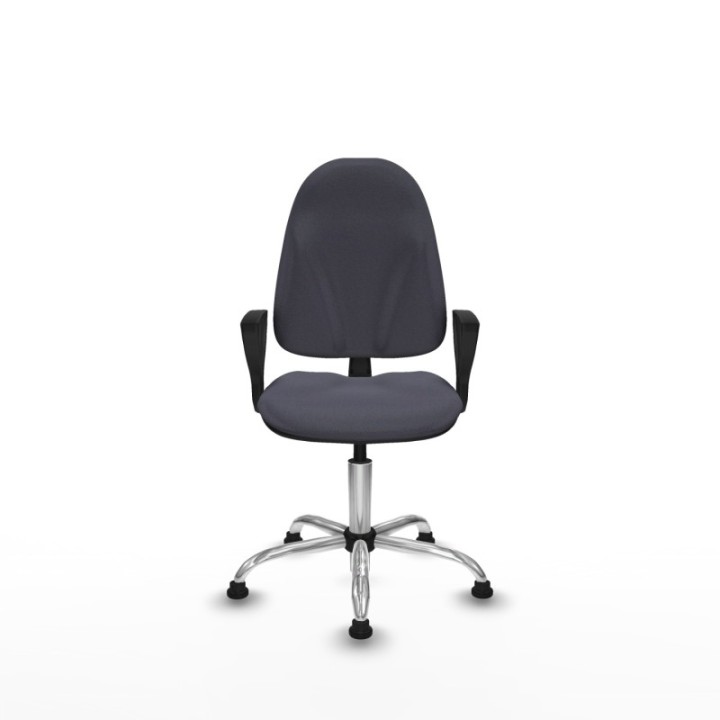 Algarra CP bali gris oscuro brazos fijos base cromada topes