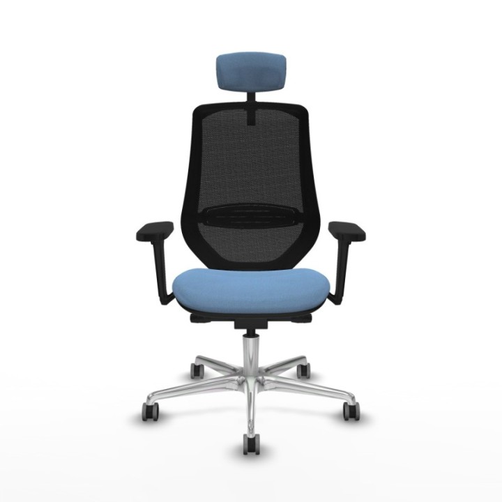 Mardos traslack bali azul cielo brazos 3D base aluminio ruedas 65mm engomadas cabecero 2D perchero