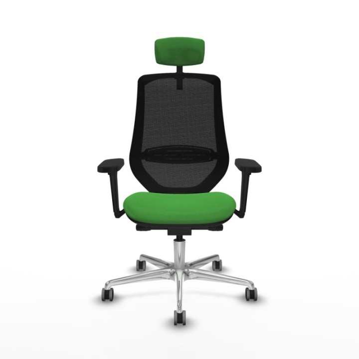 Mardos traslack bali verde brazos 3D base aluminio ruedas 65mm engomadas cabecero 2D perchero