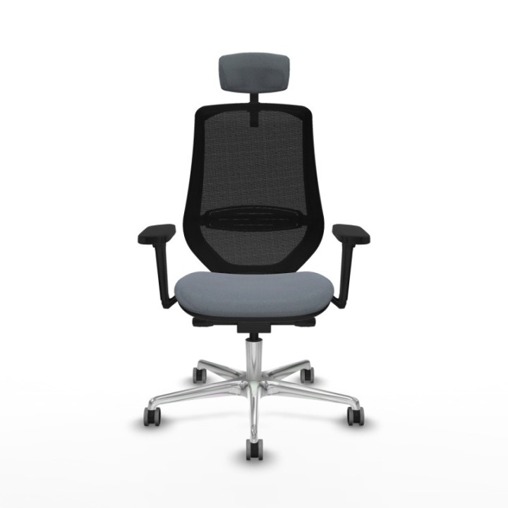 Mardos traslack bali gris brazos 3D base aluminio ruedas 65mm engomadas cabecero 2D perchero