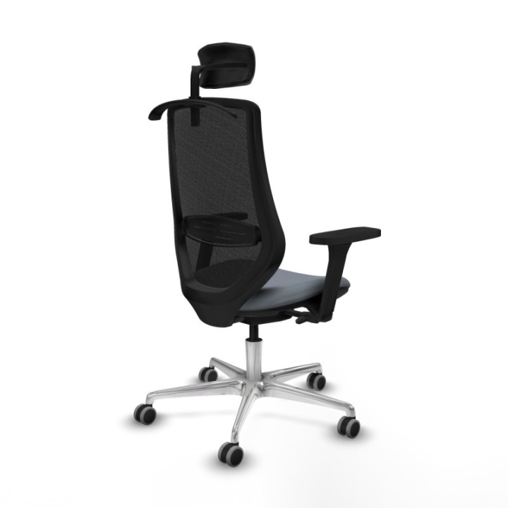 Mardos traslack bali gris brazos 3D base aluminio ruedas 65mm engomadas cabecero 2D perchero