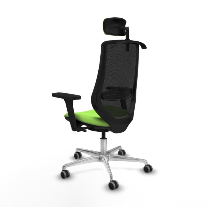 Mardos traslack bali pistacho brazos 3D base aluminio ruedas 65mm engomadas cabecero 2D perchero