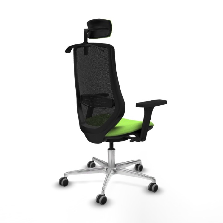 Mardos traslack bali pistacho brazos 3D base aluminio ruedas 65mm engomadas cabecero 2D perchero