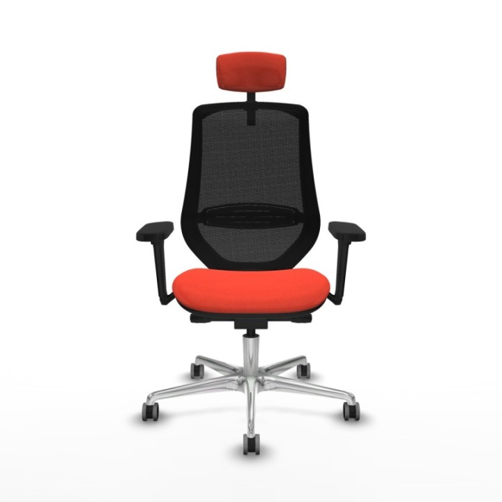 Mardos traslack bali naranja oscuro brazos 3D base aluminio ruedas 65mm engomadas cabecero 2D perchero