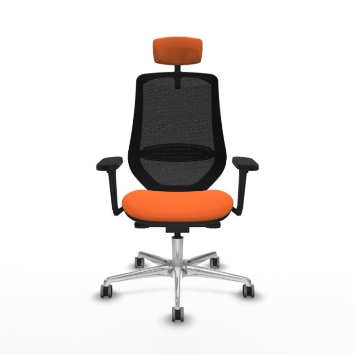 Mardos traslack bali naranja brazos 3D base aluminio ruedas 65mm engomadas cabecero 2D perchero