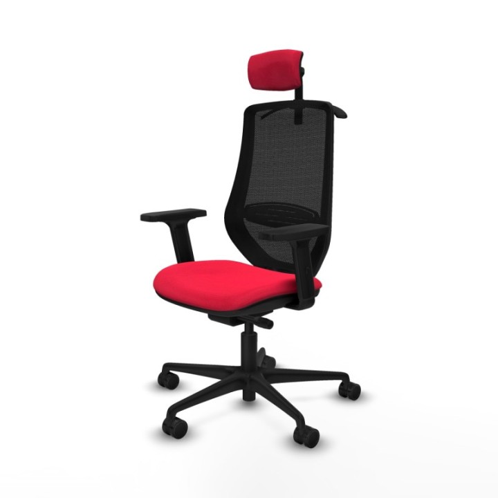 Mardos traslack bali rojo brazos 2D base nailon ruedas 65mm nailon cabecero 2D perchero