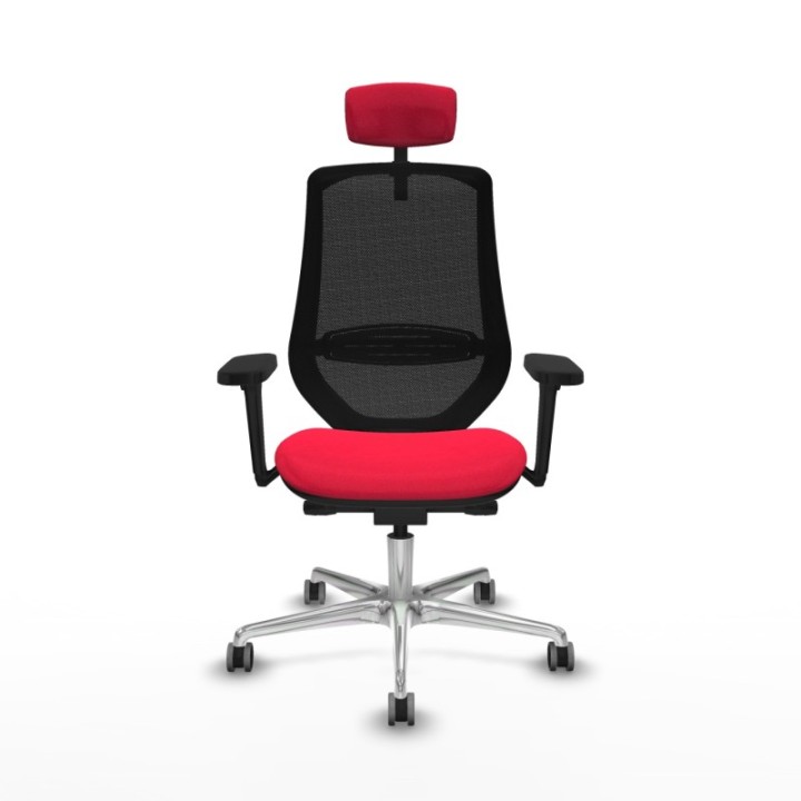 Mardos traslack bali rojo brazos 3D base aluminio ruedas 65mm engomadas cabecero 2D perchero