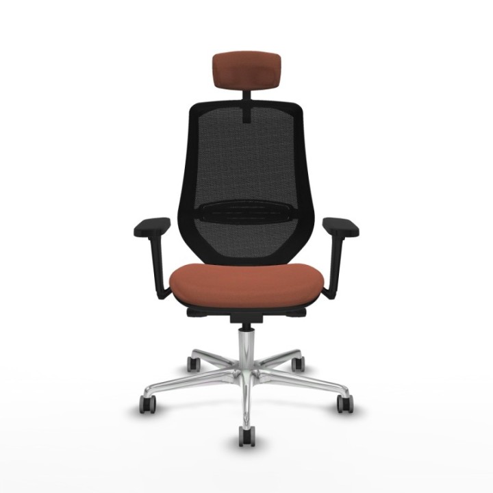 Mardos traslack bali marrón brazos 3D base aluminio ruedas 65mm engomadas cabecero 2D perchero