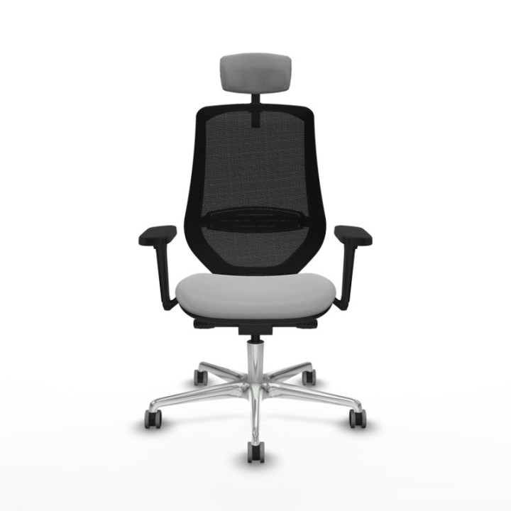 Mardos traslack bali gris claro brazos 3D base aluminio ruedas 65mm engomadas cabecero 2D perchero