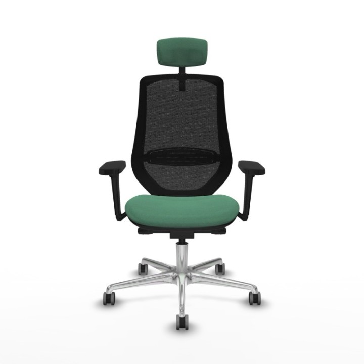 Mardos traslack bali verde esmeralda brazos 3D base aluminio ruedas 65mm engomadas cabecero 2D perchero