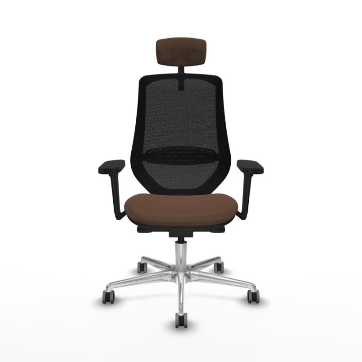 Mardos traslack bali marrón oscuro brazos 3D base aluminio ruedas 65mm engomadas cabecero 2D perchero