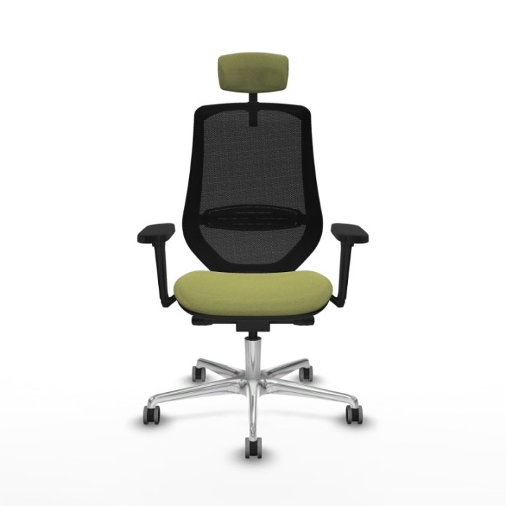 Mardos traslack bali verde oliva brazos 3D base aluminio ruedas 65mm engomadas cabecero 2D perchero